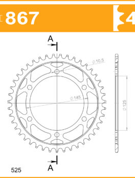 Sprocket Rear 867-43 AFAM 12603