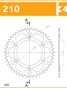 Sprocket Rear RK-B4012-47 JTR210 Afam 10212  CHT2102