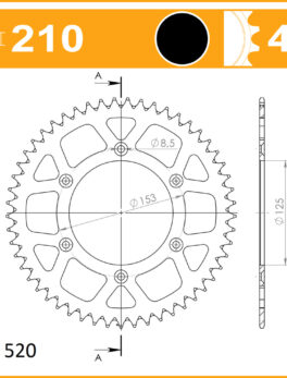 SuperSprox Rear Alloy MX RAL-210-48-BLK