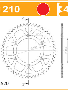 SuperSprox Rear Alloy MX RAL-210-48-RED