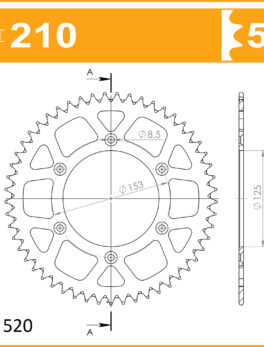 Sprocket Rear RK-B4012-52 JTR210 Afam 10212