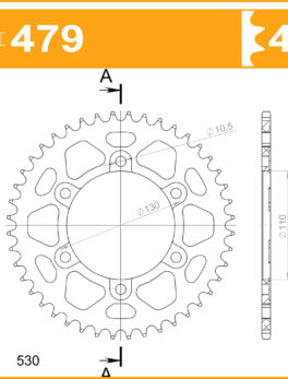 Sprocket Rear RK-B6833-44 JTR1479 Afam 16502