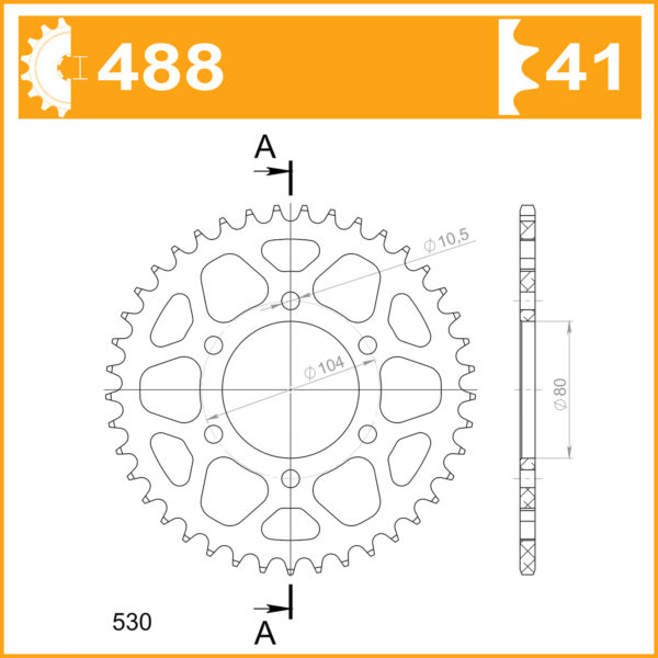 Sprocket Rear RRK-B6829-41 JTR488 Afam 16604