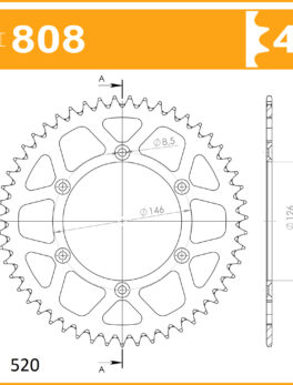 Sprocket Rear RK-B4426-49 JTR808 Afam 14203
