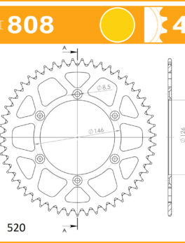 SuperSprox Rear Aluminium RAL-808-49-Gold RMZ250/450