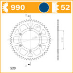 SuperSprox Rear Alloy RAL-990 52-Blue KTM125