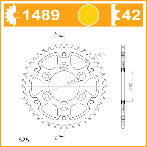 SuperSprox Rear Stealth RST-148942-GLD For 525 CHAIN - Image 2