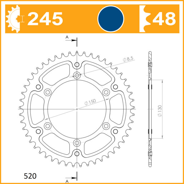 SuperSprox Rear Stealth RST-245-48-BLU - Image 2