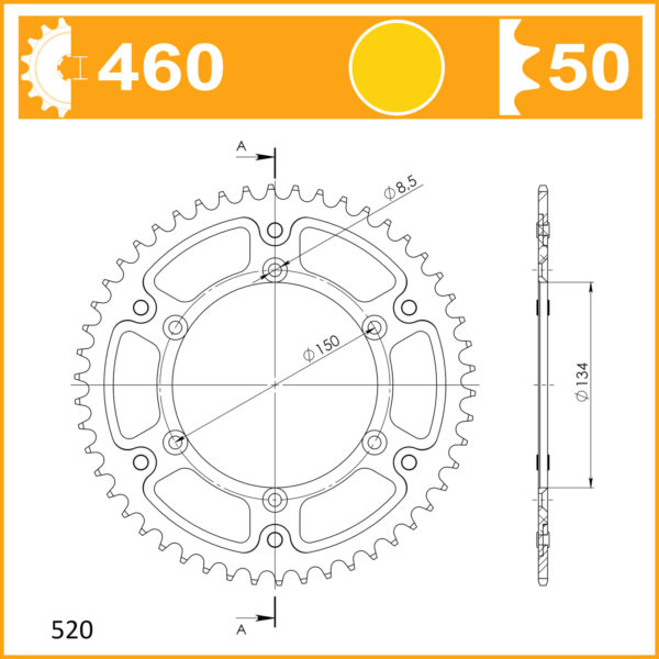 SuperSprox Rear Stealth Gold RST-460-50-GLD - Image 2