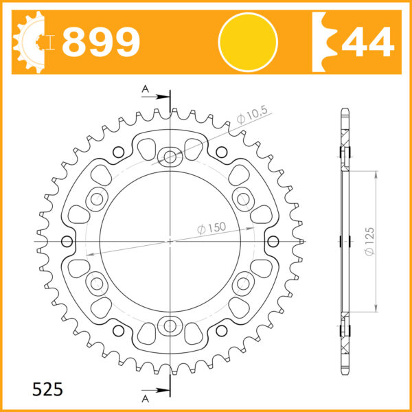 SuperSprox Rear Stealth RST-899-44-GLD - Image 2
