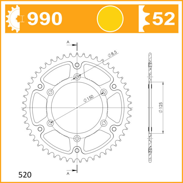 SuperSprox Rear Stealth Gold  RST-990-52-GLD - Image 2