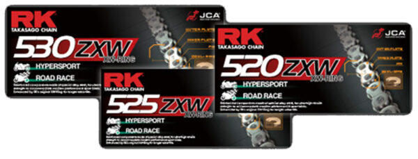 CHAIN RK GB530ZXW PER LINK (100FT=1920) GOLD - PREMIUM X-RING