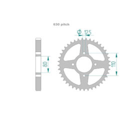 Sprocket Rear JTR 333-38 AFAM 10604 630 pitch