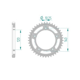 Sprocket Rear CHT2061-42 EMD Alloy 520 Pitch
