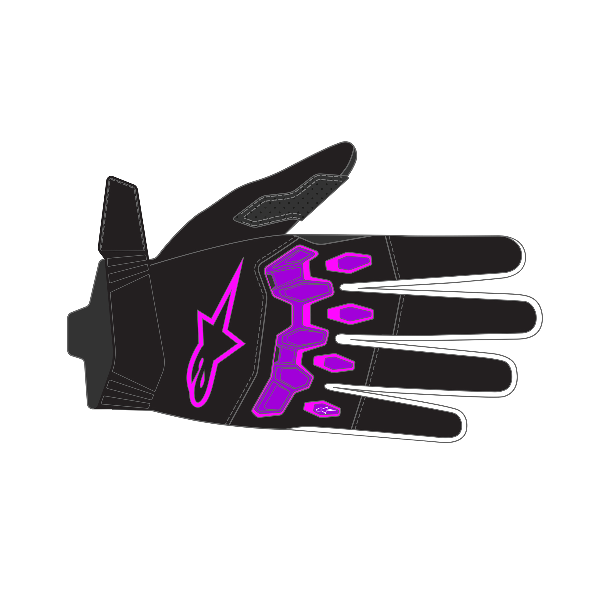 Alpinestars Full Bore V2 Gloves Purple Black - XL - Image 3