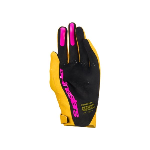 Alpinestars Supertech MX Gloves - Gold Black Fluo Pink - Size S - Image 2