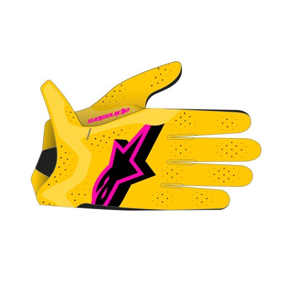 Alpinestars Supertech MX Gloves - Gold Black Fluo Pink - Size S - Image 3