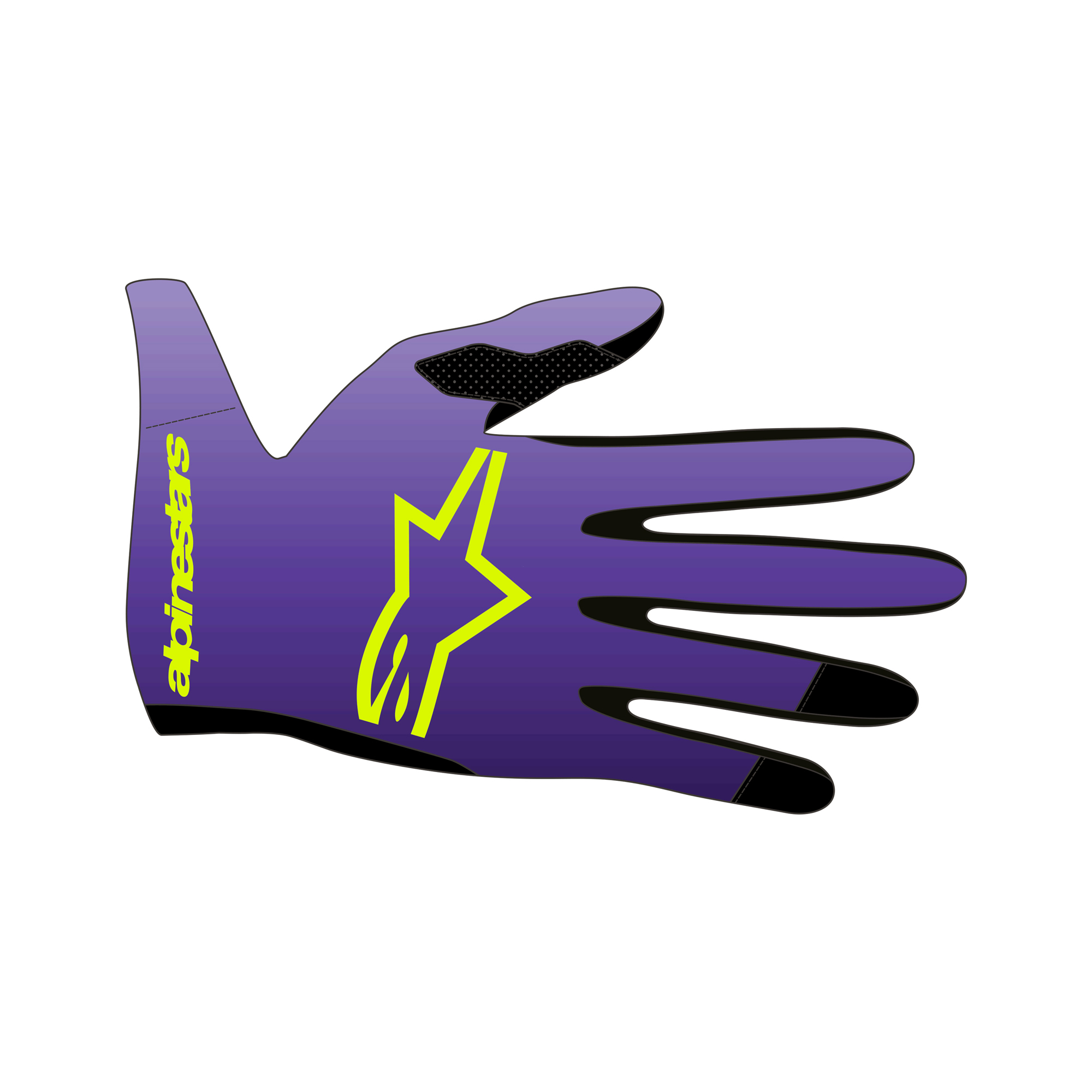 Alpinestars Youth Radar Gloves Purple Yellow Fluo - XXS - Image 3