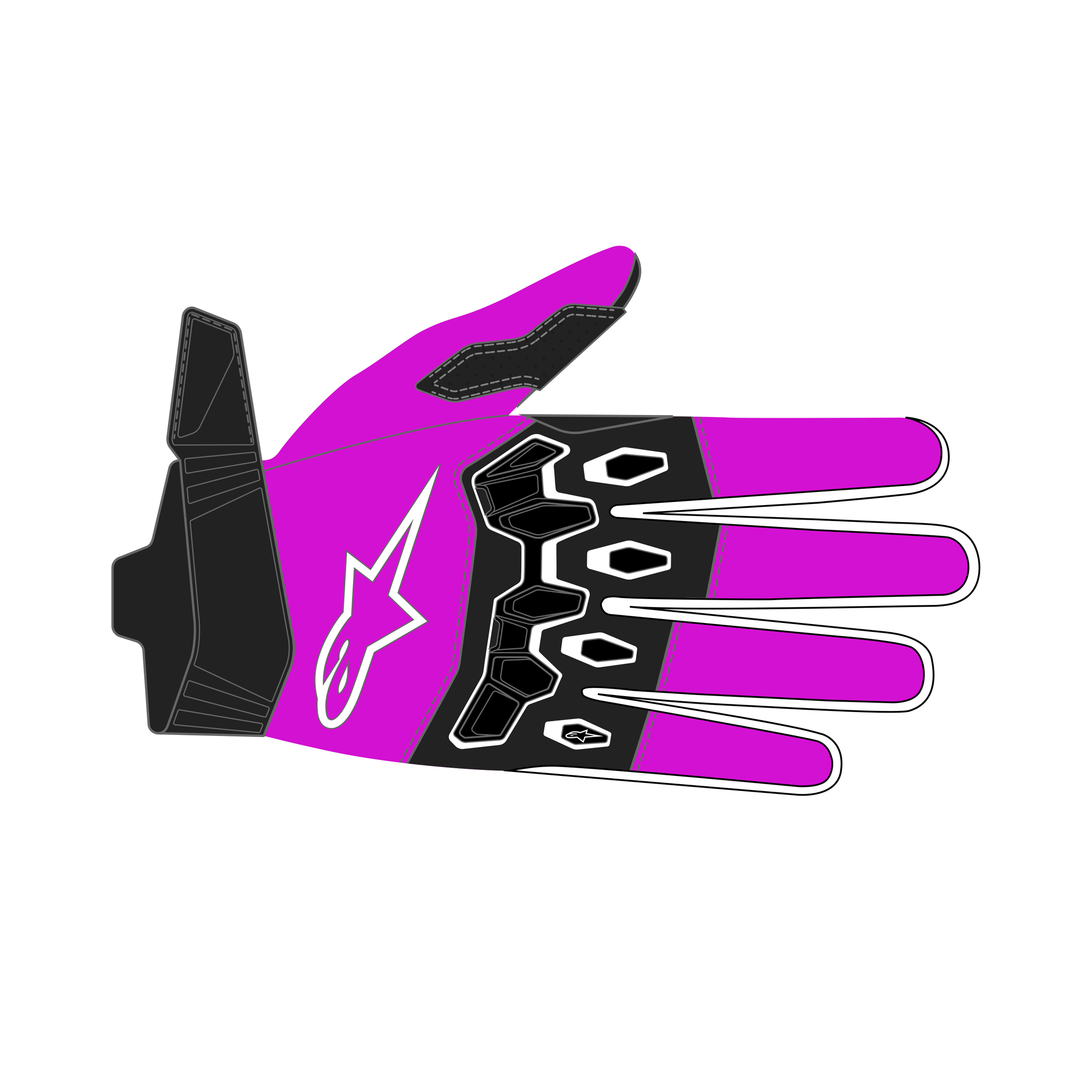 Alpinestars Stella Full Bore V2 Gloves Violet White Black - XL - Image 3