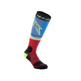 Alpinestars MX Pro Socks Black Red Light Blue - L (US 11.5-13.5 / EU 45-48)