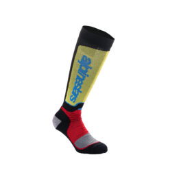 Alpinestars MX Plus Socks Black Red Light Blue - L (US 11.5-13.5 / EU 45-48)