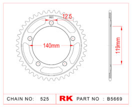 Sprocket Rear RK B5669-44 JTR 10-44
