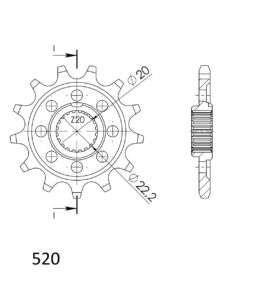 SuperSprox MX Grooved CST-1905-14 520 pitch NO JT Sherco Fit