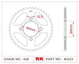 Sprocket Rear RK-B3223-51 JTR1796 Afam 14215
