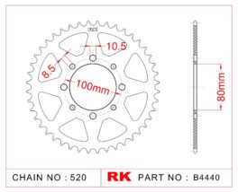 Sprocket Rear RK-B4440-43 JTR8192 Afam 14312