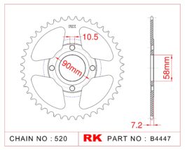 Sprocket Rear RK-B4447-39 JTR272 Afam 10218