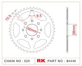 Sprocket Rear RK-B4448-42 JTR273 Afam 10221
