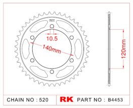 Sprocket Rear RK-B4453-42 JTR1490 Afam 16404