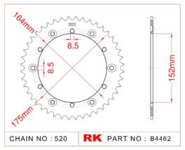 Sprocket Rear RK-B4462-48 JTR853 Afam 12500