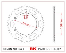 Sprocket Rear RK-B4507-47 JTR9 Afam 92503