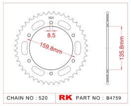 Sprocket Rear RK B4759-40 (JTR 5-40)