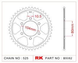 Sprocket Rear RK-B5082-42 JTR1489 Afam 16610