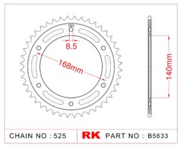 Sprocket Rear RK-B5633-41 JTR6 Afam 92634 (8.5mm mount holes)