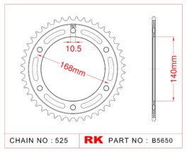 Sprocket Rear RK-B5650-41 JTR3 Afam 92635 (10.5mm mounting holes)