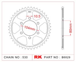Sprocket Rear RK-RK-B6829-46 JTR488 Afam 16604
