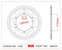 Sprocket Rear RK-B6833-41 JTR1479 Afam 16502