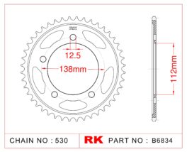 Sprocket Rear RK-B6834-40 JTR302 Afam 10508