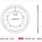 Sprocket Rear RK-B6838-45 JTR1797 Afam 14911