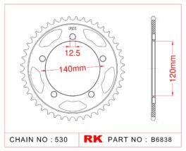 Sprocket Rear RK-B6838-41 JTR1797 Afam 14911