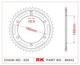 Sprocket Rear RK-B6842-44 JTR502 Afam 16701