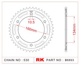 Sprocket Rear RK-B6893-40 JTR1306 Afam 10616
