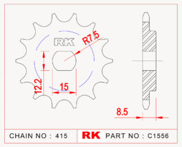 Sprocket Front RK-C1556-11 JTF 1556 AFAM 94124-11