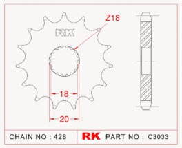Sprocket Front RK-C3033-16 JTF426 Afam 22200