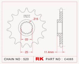 Sprocket Front RK-C4065-15 JTF1902 Afam 73303