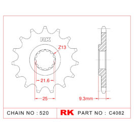 Sprocket Front RK-C4082-14 JTF1539 Afam 24502