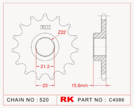 Sprocket Front RK-C4086-15 JTF577 Afam 21504